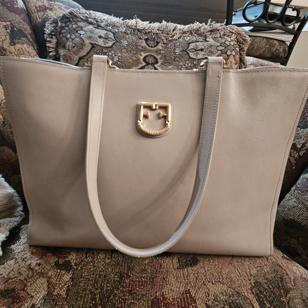 FURLA Handbag, BLUSH COLORED Leather Furla Bag, FURLA Bucket Bag